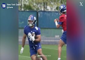First look: Cam Skattebo in his No. 44 Giants jersey at offseason practice | 'The Insiders'