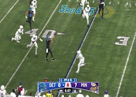 Goff somehow escapes Vikings pass rush to connect with St. Brown on unbelievable 23-yard gain