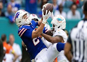 Can't-Miss Play: Cole Bishop goes WAY upstairs for high-point INT vs. Tagovailoa