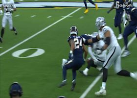 Elijah Molden's hit-stick tackle ends Thornton's reception abruptly at the sticks