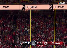 Harrison Butker's 36-yard FG skims the upright to even score 10-10 vs. Texans