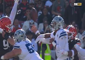 Myles Garrett overpowers Tyler Guyton for strip-sack on Prescott