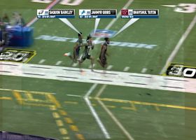 Virginia Tech RB Bhayshul Tuten toasts Saquon Barkley, Jahmyr Gibbs in 40-yard dash Simulcam