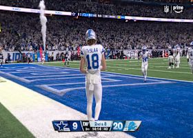 Isaac TeSlaa's fourth TD catch of 2025 comes on WR's eighth reception of the year