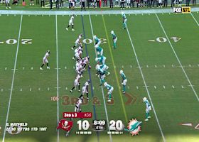 Jalen McMillan takes short pass from Baker Mayfield for 28-yard gain vs. Dolphins