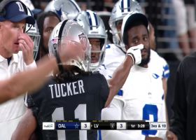 Tre Tucker showcases skills with low catch for first down 