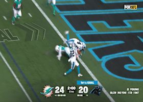 Young's TD pass to front-flipping Evans gives Panthers the lead vs. Dolphins