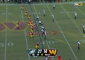 Jayden Daniels races through Eagles for 30-yard gain on fourth-and-11