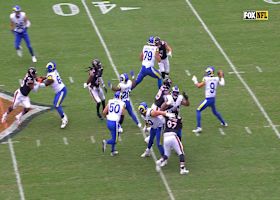 Stafford's sidearm sling has serious force behind it, resulting in 17-yard catch