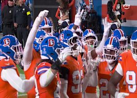 Dondrea Tillman reels in a deflected INT off of Jeanty