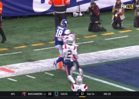 Isaiah Hodgins' pylon-race TD breaks scoreless tie in Pats-Giants matchup