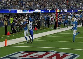 Harris exhibits superb body control after hauling in 34-yard bomb from Lance