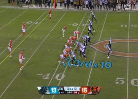 Jack Sanborn's well-designed fake blitz nearly results in game-sealing INT vs. Young