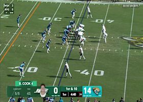 Breece Hall bounces outside for 13-yard rush