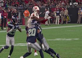 Harrison Jr.'s bobbling catch attempt turns into interception for Ernest Jones IV