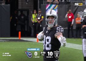 White and Crosby meet in the pocket to take down Ward for a loss of 10 yards