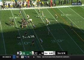 Connor Heyward's 12-yard catch-and-run falls just short of first down marker