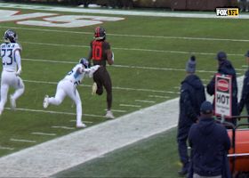 Quinshon Judkins streaks down the sideline 58 yards to move Browns inside the 5