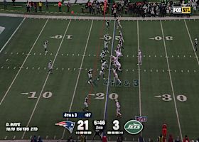 Drake Maye's 11-yard rush converts fourth down deep in Jets territory