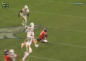 Bo Nix lasers a 16-yard pass to Sutton ending at the 50-yard line
