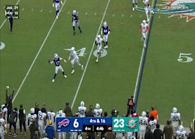 Josh Allen scrambles near the sideline before unleashing 25-yard pass to Shakir