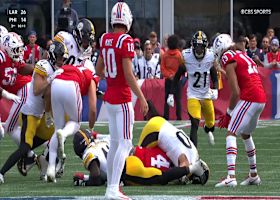 Jabrill Peppers forces and recovers Gibson's fumble for Steelers' fourth takeaway