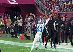 Michael Wilson makes leaping grab at sideline for 28 yards vs. Lions