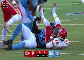 Jihad Ward, Truman Jones swarm Oladokun for 14-yard loss on sack