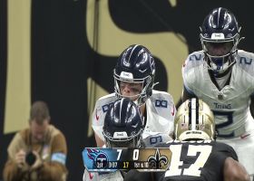 Levis' 33-yard loft hits wide-open Ridley after Saints DB falls down