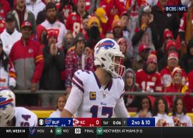 Allen lofts 27-yard sideline pass to Cook on wheel route