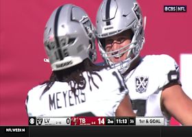 Michael Mayer's eye-popping hurdle gets Raiders inside Bucs' 5-yard line