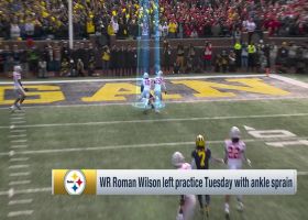 Rapoport: Steelers WR Roman Wilson suffered ankle sprain in practice Tuesday