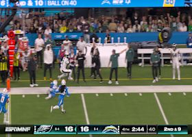 A.J. Brown hurdles his way down the sideline on 15-yard reception