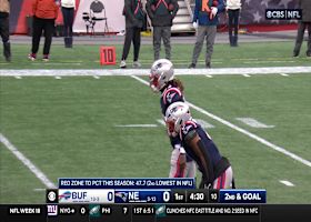 Joe Milton III backflips in the end zone after scoring his first NFL touchdown