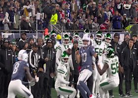 Maye approaches the sideline before delivering ad-libbed 18-yard pass to Diggs