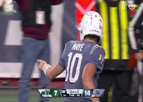 Hat-trick TD! TreVeyon Henderson's third score of 'TNF' comes on Maye's red-zone loft