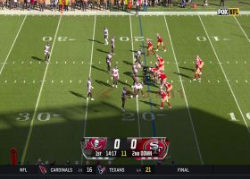 Brock Purdy's first pass goes for 24 yards over the middle to George Kittle