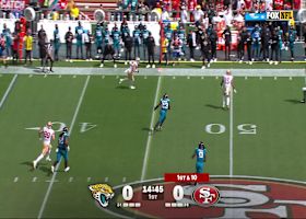 Kyle Juszczyk stumbles for an 18-yard pickup