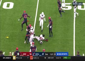 Dortch's helmet comes off after Neville Hewitt's strong special-teams tackle