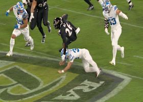 Jake Bates is the last line of defense to stop kickoff return TD from Rasheen Ali