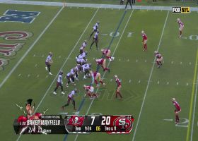 Mayfield's 13-yard laser dots Evans in blanket coverage
