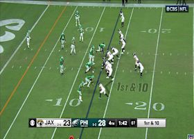 Can't-Miss Play: Nakobe Dean goes WAY upstairs for game-sealing INT vs. Jags