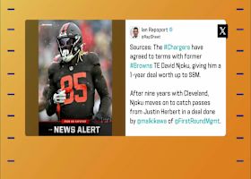Rapoport: Chargers agree to terms with TE David Njoku on one-year deal | 'GMFB'