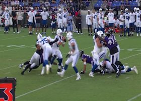 Adisa Isaac wraps up Jones for a nine-yard sack