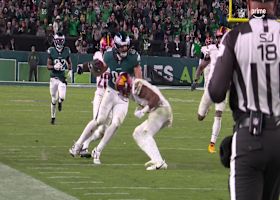 Calcaterra saves the play on Goedert's 31-yard reception turned fumble