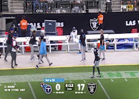 Van Jefferson sits on the bench quickly after snagging 23-yard pass along the sideline