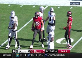 Cade Otton's 20-yard catch and run involves some hurdle action vs. Raiders