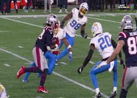 Rhamondre Stevenson's 17-yard catch and run burst breaks into Chargers' territory