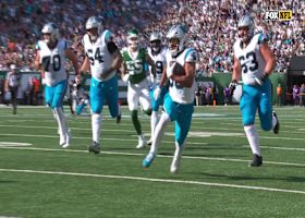 Chuba Hubbard chugs down the field for a 26-yard catch and run ending in red zone territory