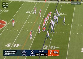 Denver's first sack backs up Dallas for a 13-yard loss